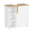 Armoire de rangement de salle de bain avec étagères réglables et pieds en bois