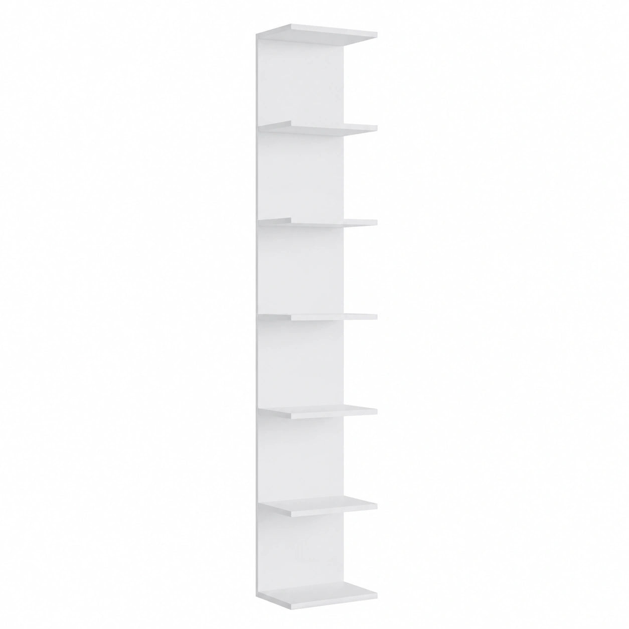 Étagère blanche 30x190cm pour rangement livres et objets décoratifs