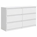 Commode avec Façades Mat et 6 Tiroirs pour Chambre ou Salon, Blanc