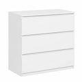Commode 3 tiroirs en bois blanc 78 cm