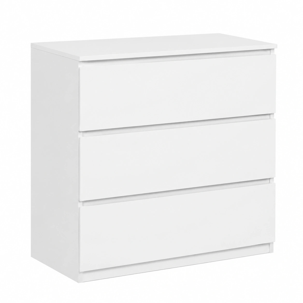 Commode 3 tiroirs en bois blanc 78 cm