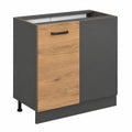 Meuble d'angle de cuisine en chêne doré, 86 cm, modulaire
