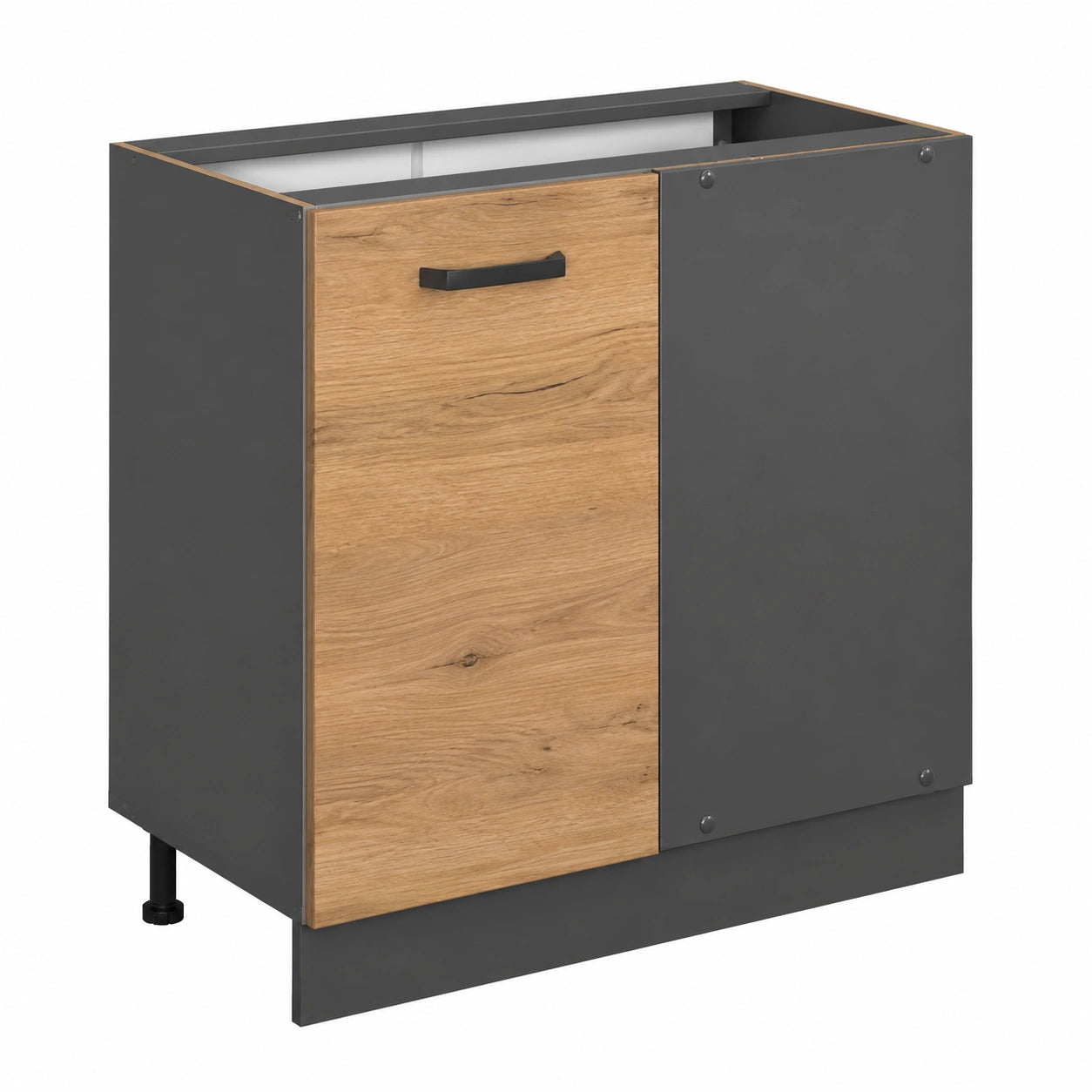 Meuble d'angle de cuisine en chêne doré, 86 cm, modulaire