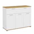 Buffet Blanc 100 cm avec 3 Portes et 1 Tiroir