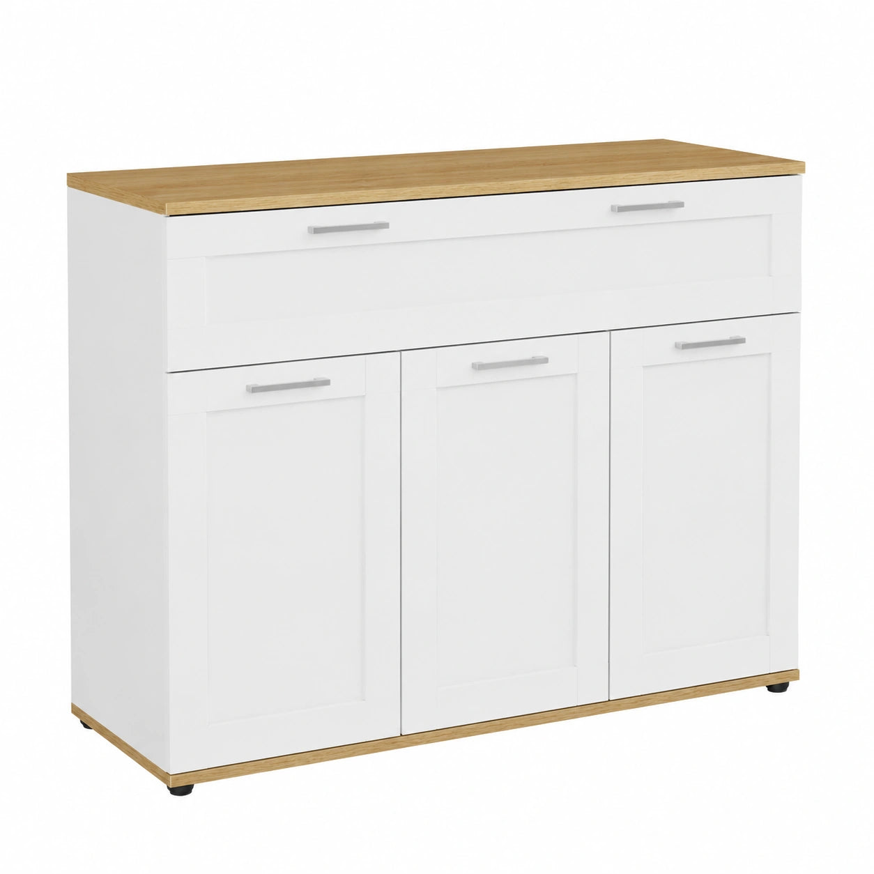 Buffet Blanc 100 cm avec 3 Portes et 1 Tiroir