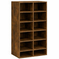 Armoire à Chaussures Organisateur avec Étagères en Chêne Fumé