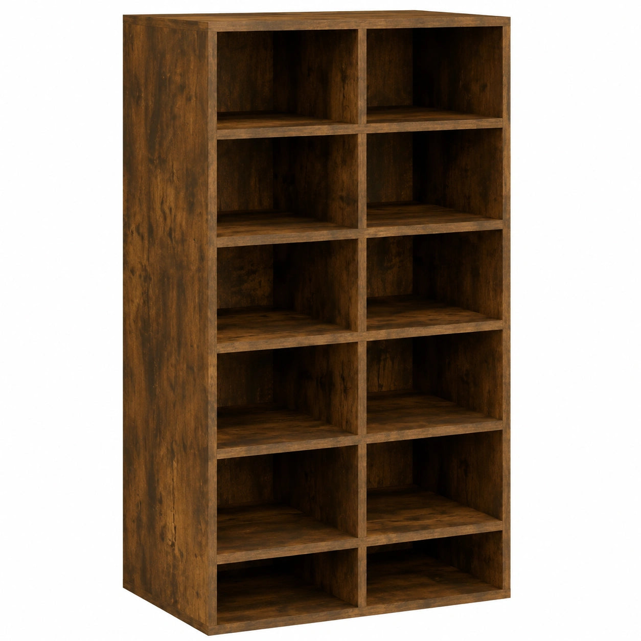 Armoire à Chaussures Organisateur avec Étagères en Chêne Fumé