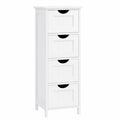 Armoire de Salle de Bain Moderne avec 4 Tiroirs, Blanc, 30 x 30 x 82 cm