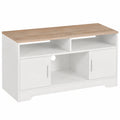 Meuble TV grand espace de rangement avec compartiments et armoires