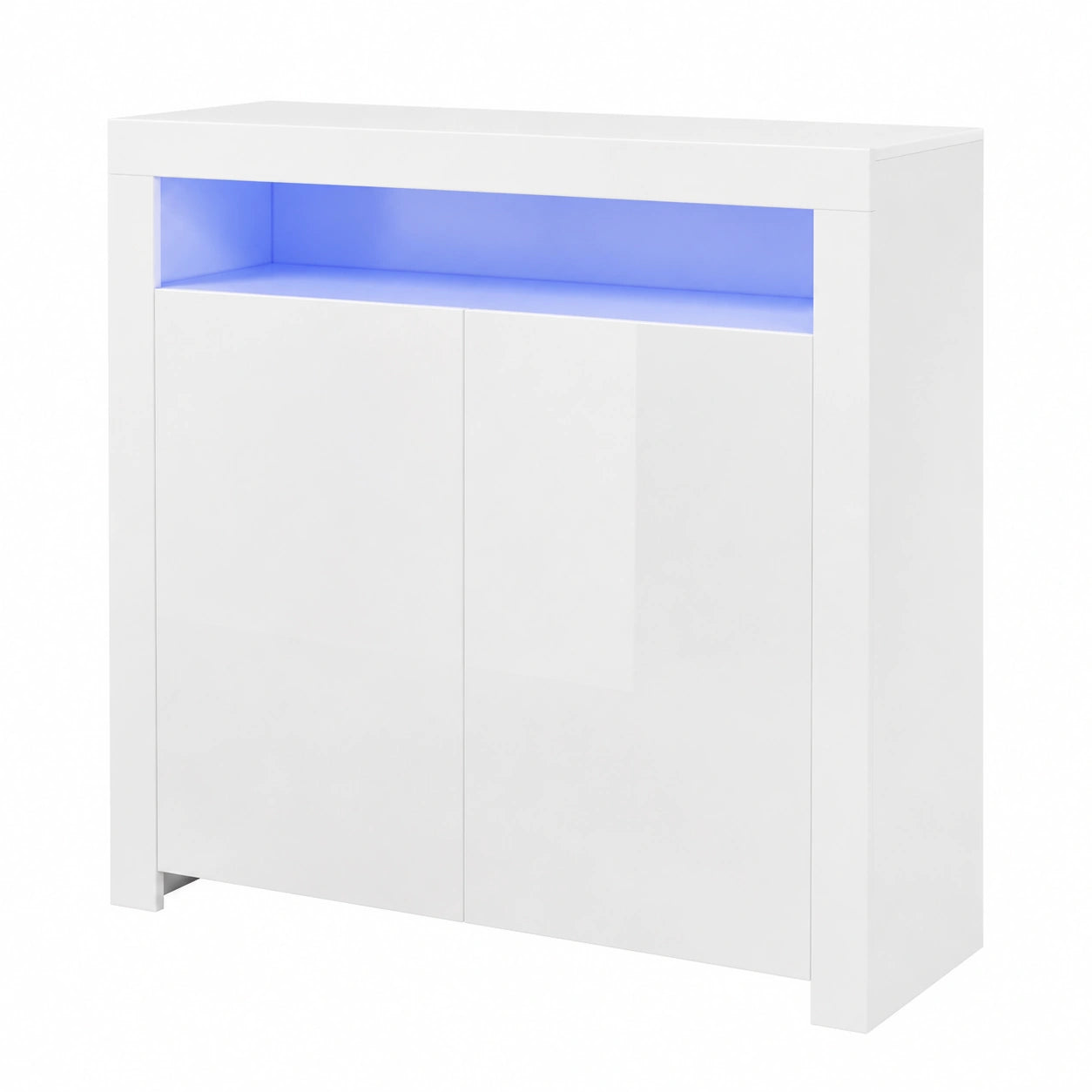 Armoire de Rangement LED Moderne avec Compartiments de Stockage