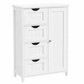Armoire de Rangement Salle de Bain avec Tiroirs et Étagère Réglable, Blanc