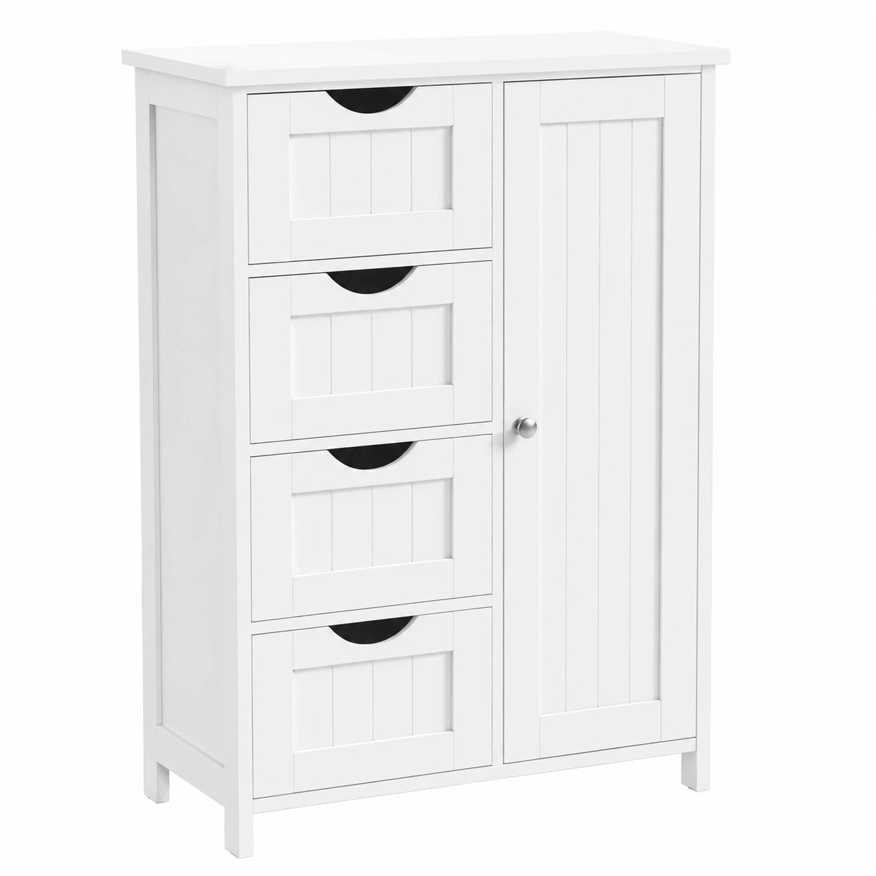 Armoire de Rangement Salle de Bain avec Tiroirs et Étagère Réglable, Blanc