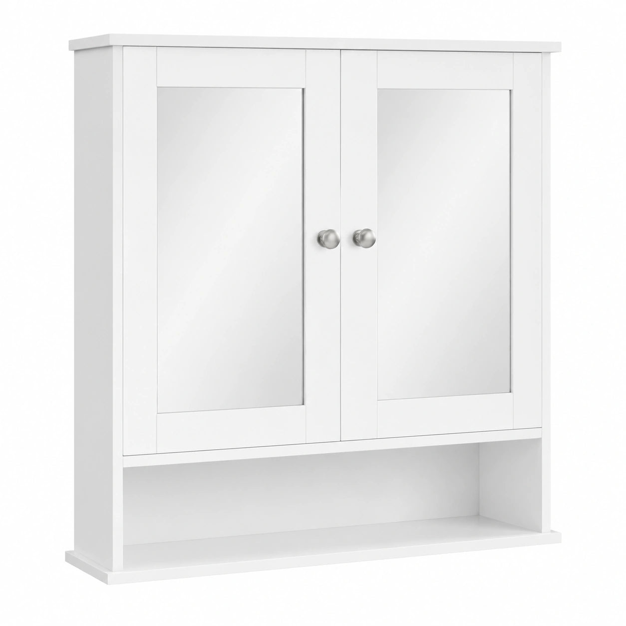 Armoire Murale de Salle de Bain, Meuble de Rangement avec Portes Miroir et Étagère Réglable