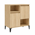 Armoire de Rangement Industrielle avec 4 Compartiments en Bois de Chêne