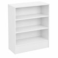 Bibliothèque Basse à 3 Étagères en Bois Blanc pour Bureau, Salon et Chambre