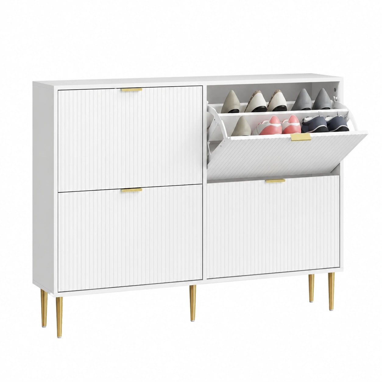 Armoire à chaussures moderne avec tiroirs rabattables et étagères réglables pour couloir