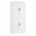 Buffet de Cuisine Moderne avec Compartiments de Rangement, Blanc