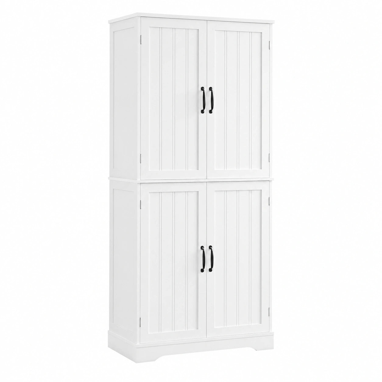 Buffet de Cuisine Moderne avec Compartiments de Rangement, Blanc