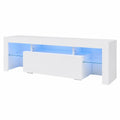 Meuble TV LED Blanc avec Éclairage RGB Ajustable