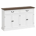 Buffet de Salon Rustique avec Rangement Ajustable et Tiroirs Silencieux