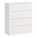 Commode Chambre 4 Tiroirs Moderne, Blanc Neige, 40 x 60 x 97,4 cm