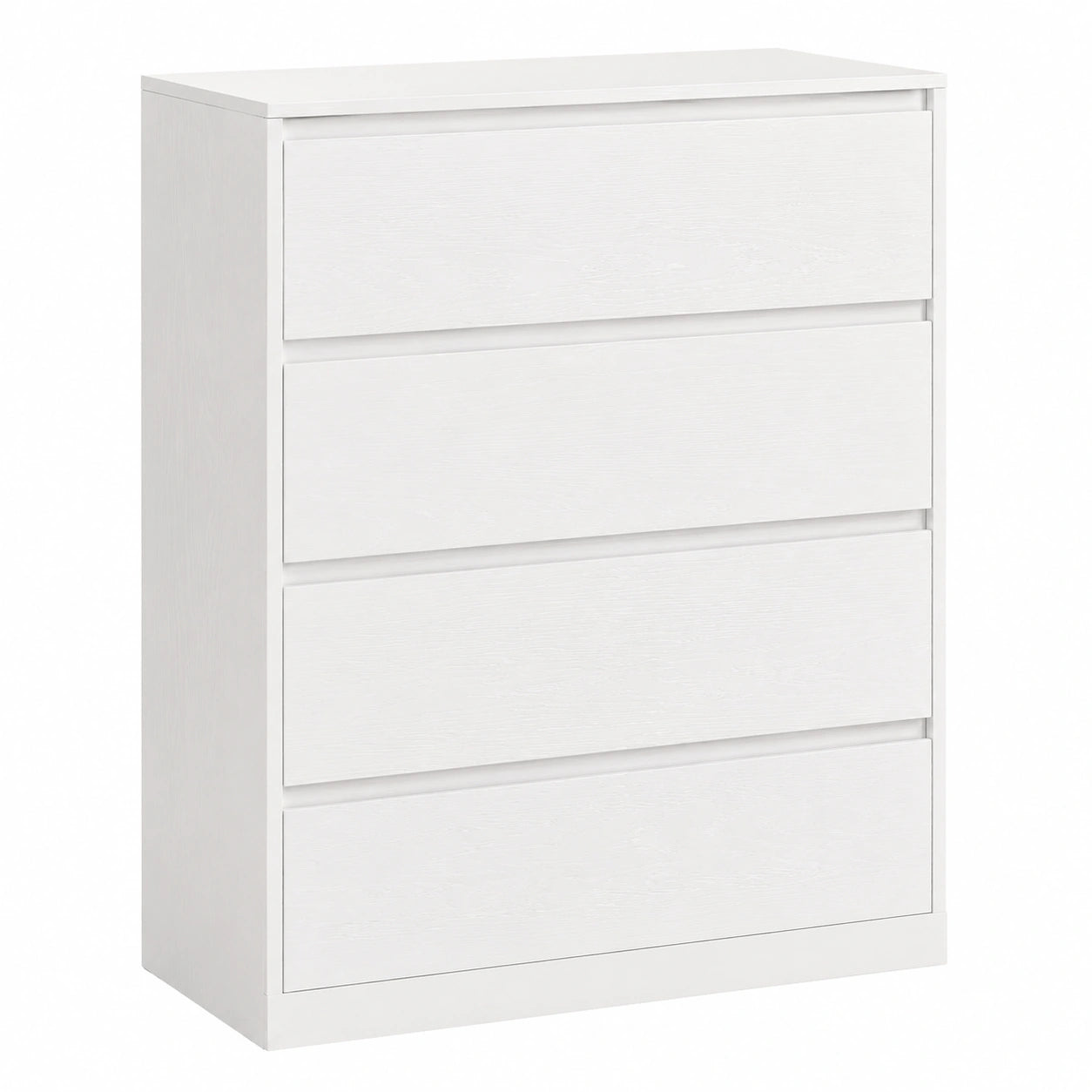 Commode Chambre 4 Tiroirs Moderne, Blanc Neige, 40 x 60 x 97,4 cm