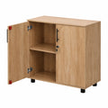 Armoire de rangement en chêne verrouillable 75 cm pour bureau et garage