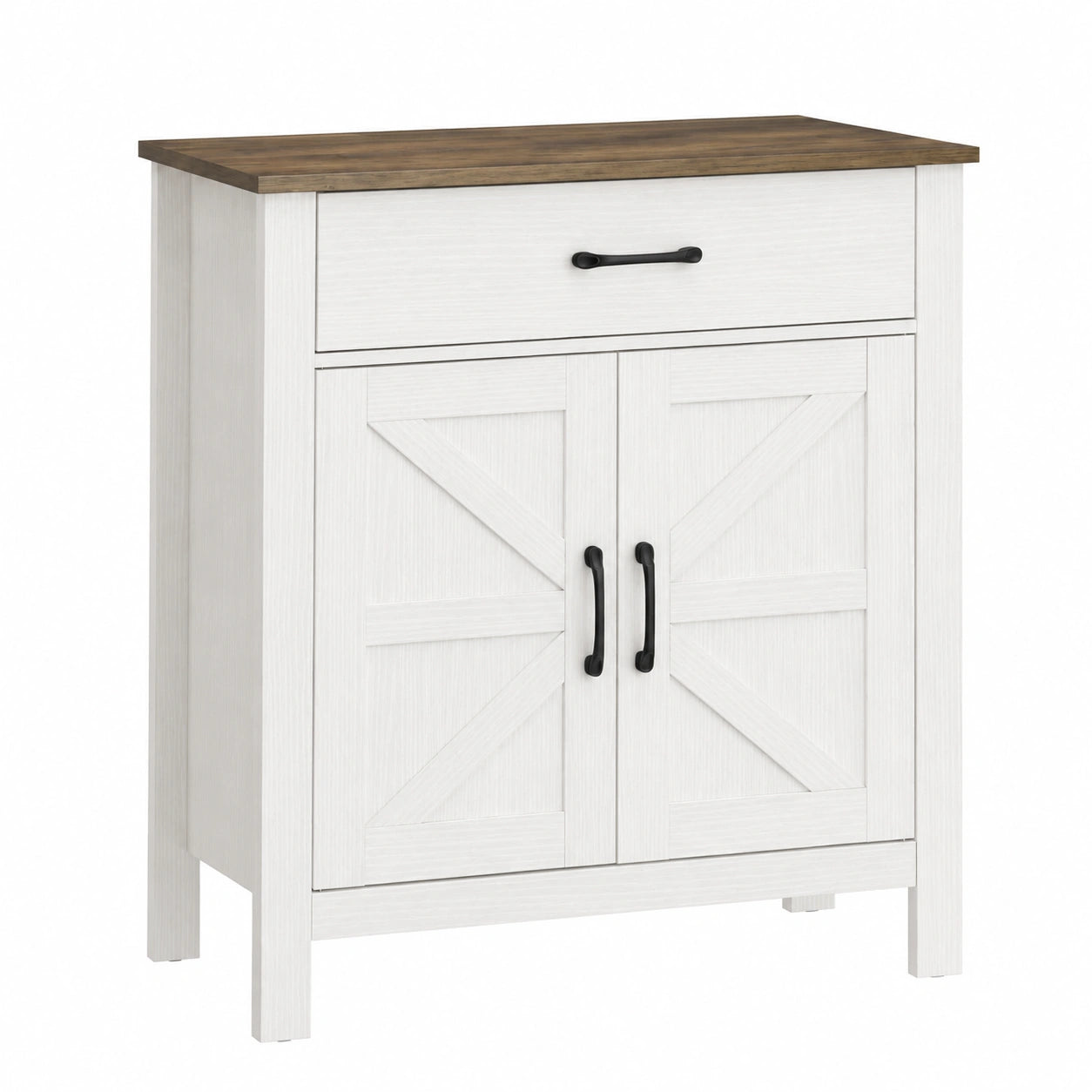 Buffet rustique avec portes coulissantes, tiroir et étagère réglable pour salon
