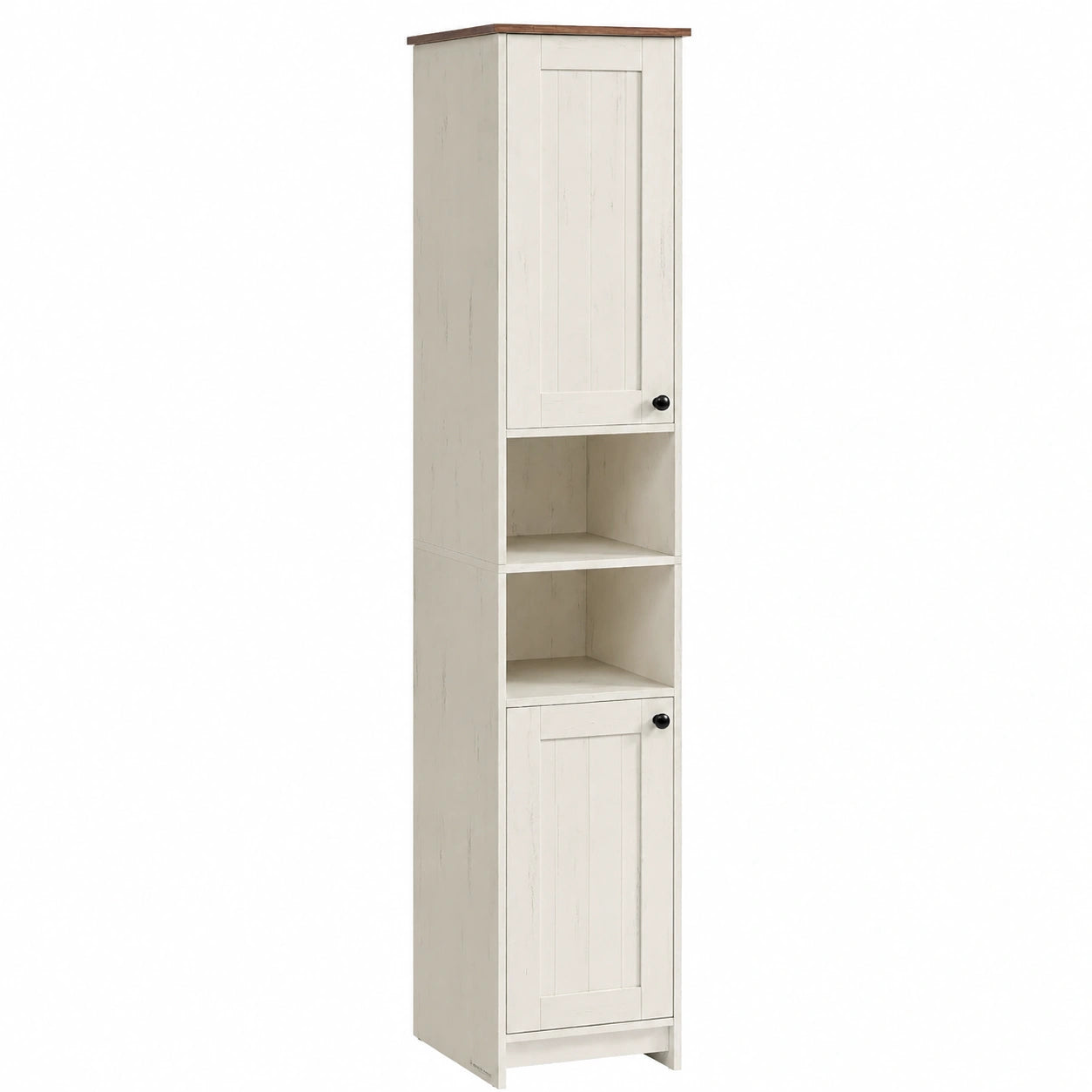 Colonne de rangement salle de bain avec étagères ajustables, 170 cm, blanc