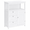 Armoire de salle de bain avec étagères réglables et tiroirs, blanc