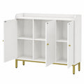 Buffet de Rangement avec Portes et Étagères Ajustables, pour Cuisine et Salon, Blanc