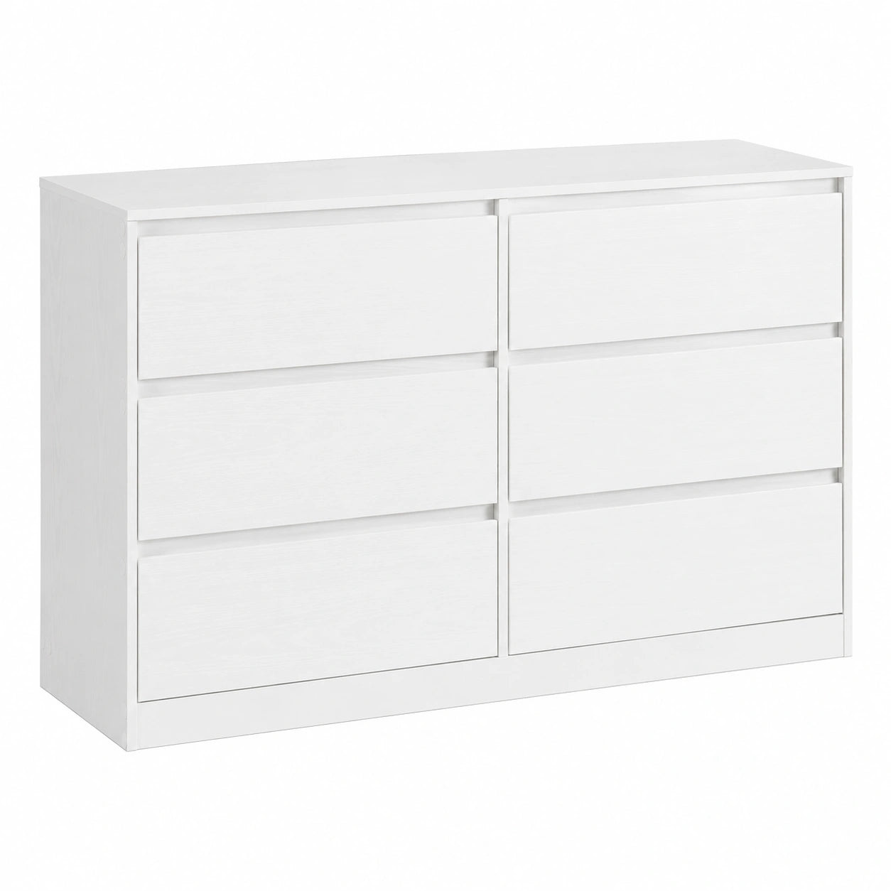 Commode Chambre Moderne 6 Tiroirs en Blanc Neige