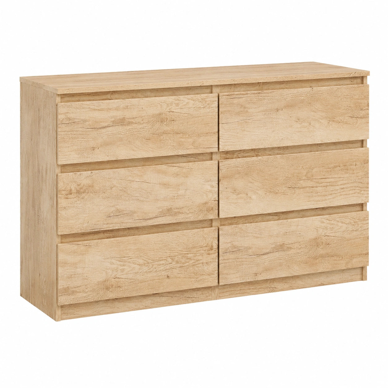 Commode moderne 6 tiroirs sans poignées pour chambre et salon