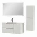 Armoire Haute 100 cm avec Vasque Intégrée, Design Moderne, Blanc