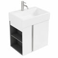 Armoire de Salle de Bain Compacte 50 cm avec Lavabo en Céramique, Optimisée pour Petits Espaces