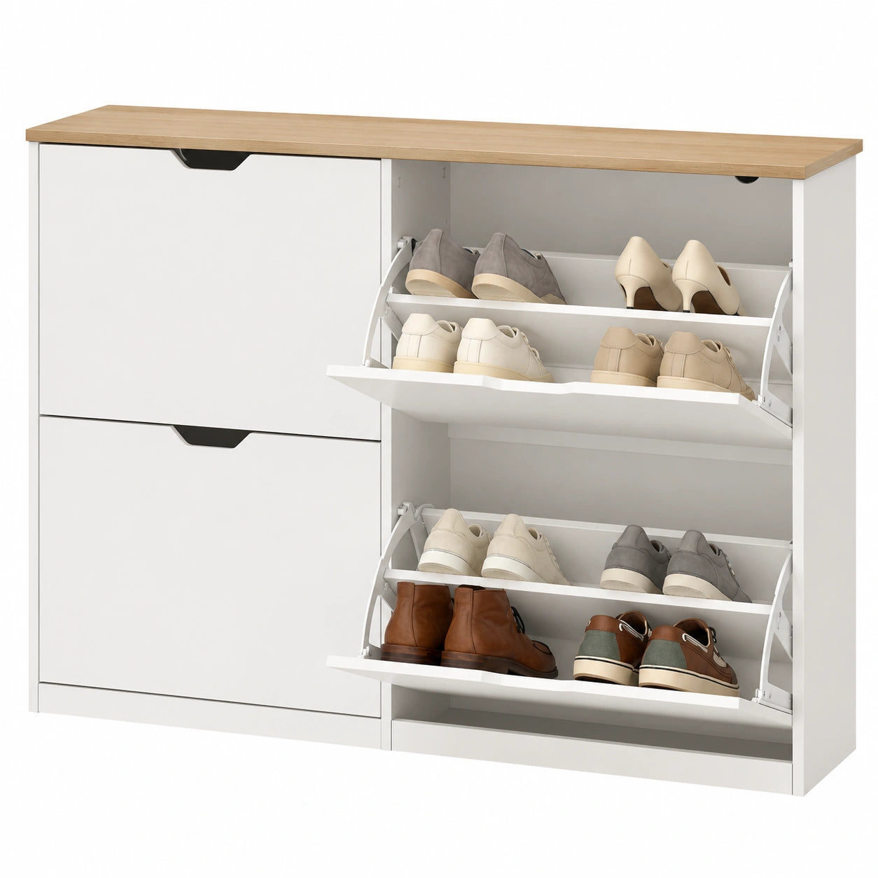 Meuble de Rangement Chaussures 4 Clapets pour Entrée