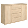 Commode en chêne Sonoma avec 4 tiroirs et 2 portes 120 cm