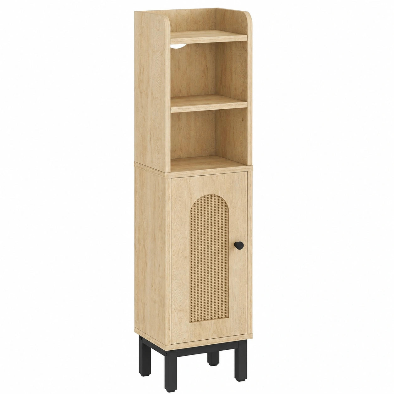 Armoire de Rangement Étroit pour Salle de Bain avec Étagères et Porte